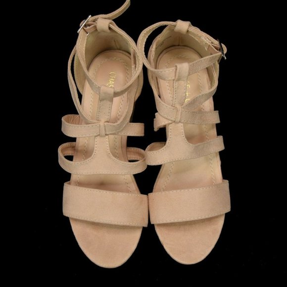 Chase + Chloe Womens Morgan Gladiator Sandal Size 6 Man Made Upper Beige NEW - Picture 2 of 6